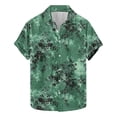 thumbnail image 1 of Blusa y camisa de manga corta con cuello vuelto para hombre, moda de verano, estampado floral, camisa de manga corta con solapa, blusa para hombre, 1 of 4