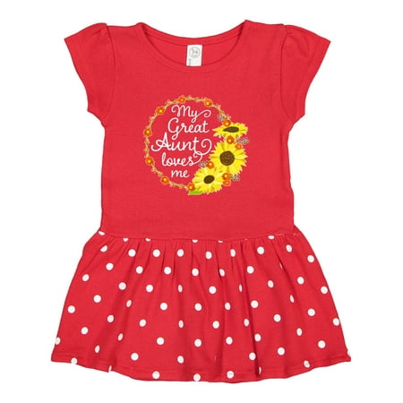 

Inktastic My Great Aunt Loves Me with Sunflower Wreath Gift Toddler Girl Dress