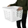 thumbnail image 6 of Sterilite Small 1.5 Bushel Square Plastic Laundry Basket with 2 Comfort Grip Handles, White, 6 of 8