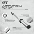 thumbnail image 4 of BalanceFrom 6FT Olympic Weight Bar, 2" Sleeves, 700 LB Capacity, For Weightlifting & Strength Training, 4 of 6