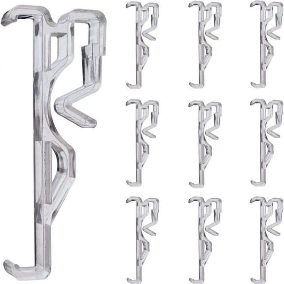 Valance Clips 10pcs 2.5inch Clear Plastic Hidden Retainer Holder Clip for Window Blind Valance,Horizontal Faux & Wood Blinds Parts