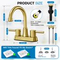 thumbnail image 2 of Juego de centro Faucet Ifaucet Gold Brushed de 2 manijas, 4 pulgadas, 2 of 7