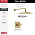 thumbnail image 3 of Delta Faucet Modern Raincan Square Single-Function Shower Valve Trim Kit Gold, Shower Faucet Set, Rainfall Shower Head Gold, Delta Shower Kit, Champagne Bronze T14268-CZ-PP (Valve Not Included), 3 of 5
