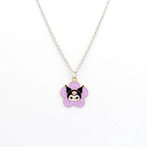 Sanrio Series Hello Kittle Small Fresh Flower Necklace Couple Fun Cartoon Pendant for Male and Female Students Collarbone