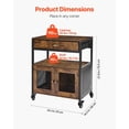 thumbnail image 3 of 24 Inch Farmhouse Style Coffee Bar Counter with Storage Space Movable Wheels and Mesh Doors Kitchen Entryway Sideboard Buffet Cabinet, 3 of 6