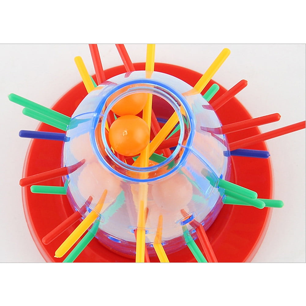 Kids Tumbling Rocket Spaceship Board Game Desktop Toy Pull Out Sticks Fun Toy