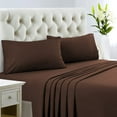 thumbnail image 2 of 500 Thread Count 100% Egyptian Cotton Sleeper Sofa Bed Sheet Set Solid Full Size (54"x 72"x 7" ) with 4 -PCS Fitted Straps Color Chocolate, 2 of 6