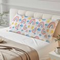 thumbnail image 4 of Cute Rainbow Sun Body Pillow Cover 20 x 60 Inch Decorative Pillow Cover Rainy Simple Drawing Lumbar Pillowcase Seasonal Rectangle Cushion Case for Couch Sofa Bed Living Room, 4 of 9