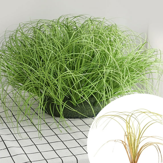 Visland 10PCS Artificial Shrubs Bushes, Plastic Wheat Grass Green Leaves Fake Plants Wedding Indoor Outdoor Home Garden Verandah Kitchen Office Table Centerpieces Arrangements Christmas Decor