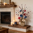 thumbnail image 6 of Kbndieu Red White and Blue Artificial Flowers Decorative Tree, 4 of July Decor Patriotic Memorial Fake Berry Stem Picks for Independence Day Decor Floral Arrangement Table Centerpieces, 6 of 6