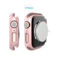thumbnail image 2 of 2pcs Fashionable Unisex Black Pc Smart Watch Case 2-in-1 Ultra-thin Tempered Glass Screen Protector Film And Case, Compatible With Apple Watch Cover 38/40/41/42/44/45mm, Compatible With Se/9/8/7/6/5/4, 2 of 4