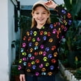 thumbnail image 2 of Uorisanigo Girls Half Zip Collar Sweatshirts Fall Winter Clothes Oversized No Hood Colorful Dog Paw Quarter Zipper Hoodies with Long Sleeve Pullover for Vacation Shopping Exercise Wear, 2 of 7
