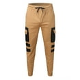 thumbnail image 4 of Outfmvch Long Johns For Men Joggers For Men Men'S Fashion Casual Stitching Leg Multi-Pocket Pants Pants Cargo Pants For Men Khaki M, 4 of 9