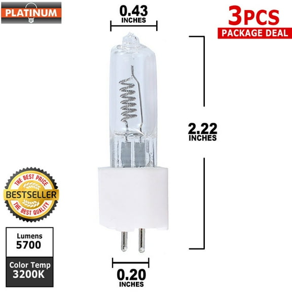 Platinum GCA 250w 120v G5.3 Bipin halogen bulb x 3 pieces