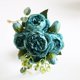 thumbnail image 1 of Ramo de flores artificiales de peonía, florero de rosas de seda para decoración del hogar, jardín, boda, plantas falsas decorativas, Material de guirnalda de Navidad, 1 of 4