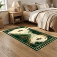 thumbnail image 2 of ODIKA 5'x7' Ultra-Soft Area Rug, Green Khaki Fishing Vintage Fish Pine Rustic Cabin Scene with Trout Motif Washable, Bare feet friendly, Silk-Touch for Bedroom Home office, 2 of 7