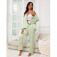 thumbnail image 3 of Silk Satin Pajamas for Women Set 2 Piece Silk Pjs Long Sleeve Top Cozy Sleepwear Silky Pajamas, 3 of 6