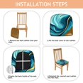 thumbnail image 4 of Teal Gold Marble Seat Covers for Dining Room Chairs Set Of 4,Stretch Printed Washable Chair Seat Cover with Elastic Ties and Button,Removable Waterproof Couch Cushion Covers, 4 of 6