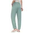 thumbnail image 4 of LLYwey Womens Sweat Pants Women's Solid Color Twisted Herringbone Cotton PantFoot Bound Casual Sports Pants Pants Long Pants Female Capris Pants Long Pant Style H187 Green XL, 4 of 5