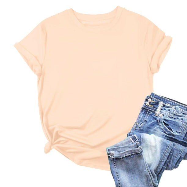 Karight Spring Summer Tops for Women Casual Short Sleeve T Shirts Oversized Tees