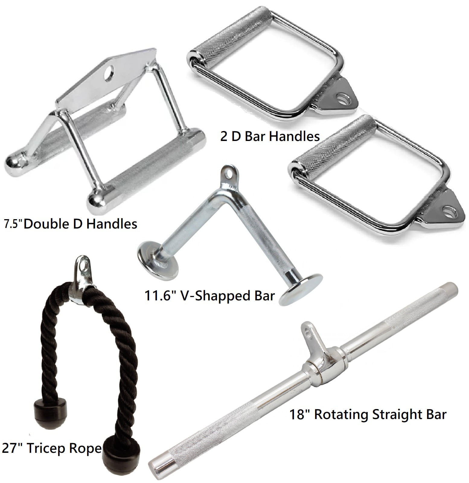 Pull Down Machine|Double D Handle,V-Shaped Bar,Tricep Rope,Rotating Straight Bar 
