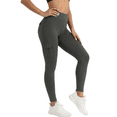 thumbnail image 5 of FLEXVIBE Womens High Waist Full Length Yoga Leggings Workout with Cargo Pockets,Dark Grey,US Size XXL, 5 of 9