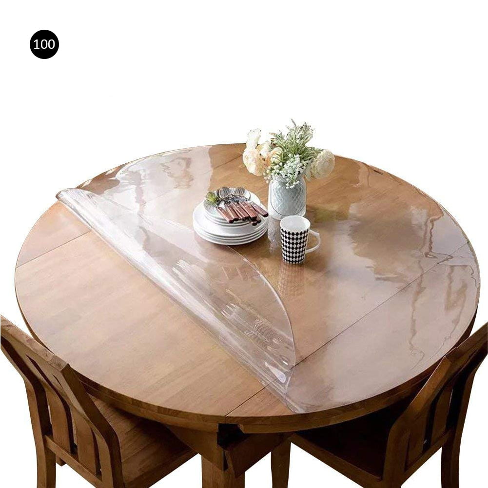Crystal Clear Table Top Protector Plastic Tablecloth Kitchen Dining