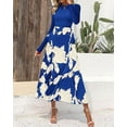 thumbnail image 3 of FreshPretty Womens Floral Maxi Dress Spring Summer Casual Crewneck Long Sleeve Ruffle Flowy Cocktail Wedding Guest Dresses, 3 of 7