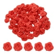 thumbnail image 1 of Uxcell 100 Pcs 0.6 pulgadas Mini Rosas de Cinta para Manualidades de Bricolaje Costura Flores de Tela Artificial Rojas, 1 of 5