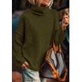 thumbnail image 2 of Suéter PRETTYGARDEN Oversized Cuello Alto Otoño 2025 Talla L - Verde, 2 of 7