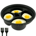 thumbnail image 1 of Egg Bites Molds with 4 Compartment Non-Stick Egg Poacher Insert with 2 Oil Brush Multifunctional Poached Egg Maker Portable Egg Steamer Egg Cooker, 1 of 9