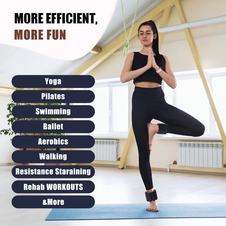 Ankle Weights Strength Training Weight Sets For Women & Men With Adjustable Straps Walking Running Pilates Yoga Dance Aerobics Cardio Exercises 2kg Weights