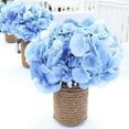 thumbnail image 4 of Simulation Silk Hydrangea Flower Head Color Of Blue , Hydrangea Heads Artificial Flowers Heads With Stems For Home Wedding Decor Pack Of 10, 4 of 7