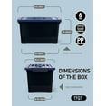 thumbnail image 2 of 17 Quart Stackable Plastic Storage Bins with Blue Lids, 6 Pack Black Containers with Latching Buckles and Handle, Durable Nestable Boxes Organizing for Closet, Garage, Tool Room, 2 of 14