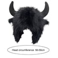 thumbnail image 2 of vnanda Thermal Cow Hat Winter Funny Hat with Fake Cow Horn Decor Thunderbolt Design Thick Warm Windproof Faux Fur Ear Unisex Fluffy for Women, 2 of 8