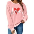 thumbnail image 6 of cocolona Womens Valentines Sweatshirts Casual Loose Crew Neck Long Sleeve Shirts Fashion Heart Print Pullover Tops Graphic Sweatshirts, 6 of 7