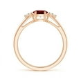 thumbnail image 2 of ANGARA Natural East-West Ruby Solitaire Ring with Diamonds in 14K Rose Gold for Women (Size-6x4mm) | July Birthstone, Birthday, Anniversary, Jewelry Gift for Women | Natural Ruby Ring, 2 of 7