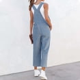 thumbnail image 5 of REORIAFEE Jumpsuits for Women Denim Square Collar Sleeveless Jumpsuit Solid Color Suspenders Womens Jumpsuits Sexy Love Pants Sexy Denim Jumpsuit Womens Jumpsuits Dressy Summer Blue XL, 5 of 8