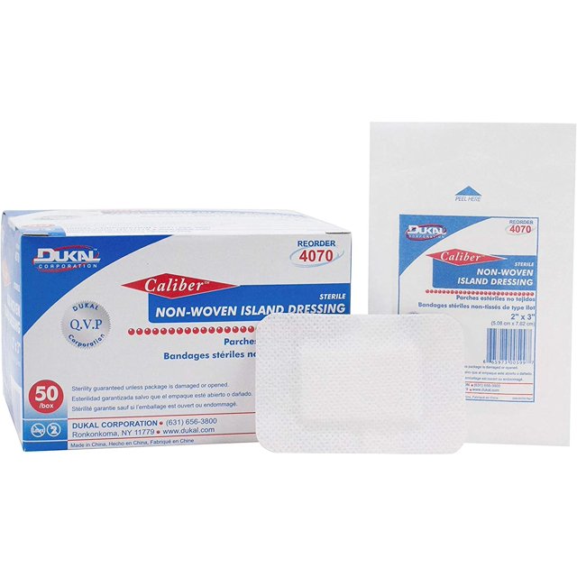 Dukal Island Dressing. Case of 400 Adhesive Dressings 2" x 3"