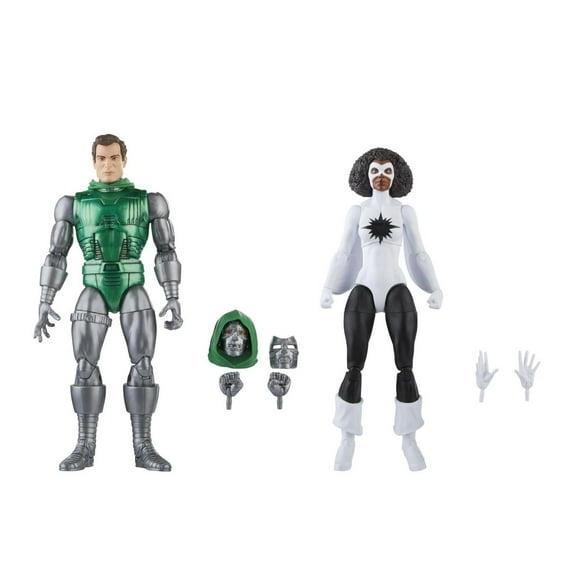 Hasbro Marvel Legends Series Captain Marvel vs. Doctor Doom, Avengers 60th Anniversary Collectible 6 Inch Action Figures, 6 Accessories
