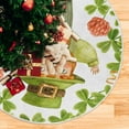 thumbnail image 5 of FMSHPON Clover Gnomes Xmas Christmas Tree Skirt Stand Mat for Holiday Party Decoration Indoor Outdoor 48 inches, 5 of 6