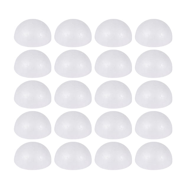 200 piezas de media bola de 3 cm para arreglos florales infantiles, accesorios para manualidades, adornos navideños, pinturas, regalos (blanco)