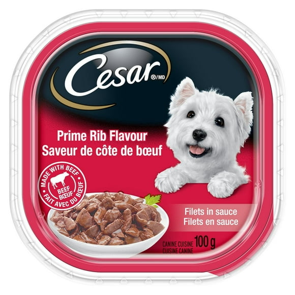 Cesar Filets in Sauce Prime Rib Flavour Soft Wet Dog Food, 100g