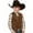 Brown, variant on PMVFHDE Boys Tops Retro Boys Cowboy Vest Suede Leather Costume Style V Neck Casual Western Vest Vintage Waist Coat Boy Clothes Black，110