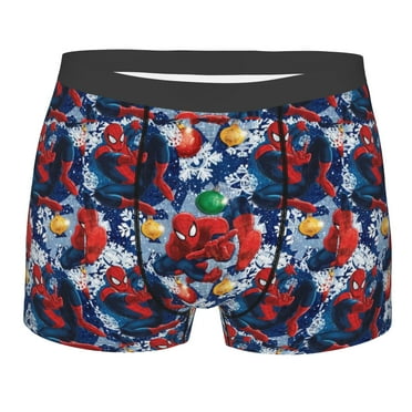 Mens Underwear,Spider-Man Boxer Briefs,Breathable Soft Moisture-Wicking Underwear for Men,L