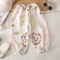 thumbnail image 2 of JUMEYU Pants for Baby Girl Toddler Kids Cotton Linen Pants Girls Boys Summer Elastic Waist Beach Cargo Pants Casual Loose Trousers with Pockets Joggers 18 24 Months (Purple,18-24 Months), 2 of 3