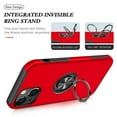 thumbnail image 3 of Nalacover Dual-Layers Case for iPhone 14 Pro, Heavy Duty Rugged PC Soft TPU Shockproof Protective Cover with Magnetic Rotated Ring Holder Kickstand Bracket Lens Protection Case,Red, 3 of 7