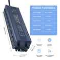 thumbnail image 2 of IP67 Waterproof LED Driver Switch Power Supply Transformer Adapter AC 180V-240V to DC 24V 350W Constant Voltage Output for LED Strip Light Outdoor Lightbox Signboard, 2 of 6