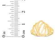 Floreo 10k Yellow Gold 13.6mm Wavey Stripes Filigree Openwork Ring