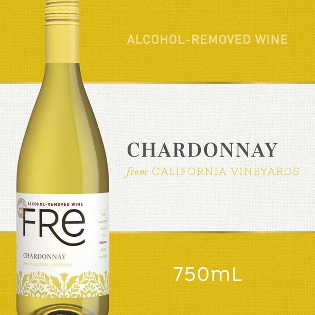FRE Chardonnay White Wine, AlcoholRemoved, 750mL Wine Bottle